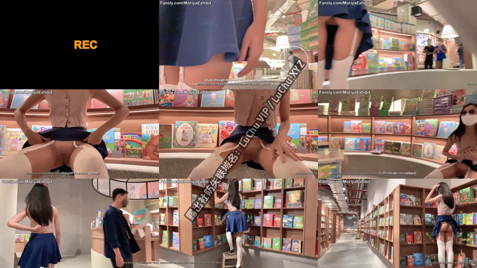 海外博主在主题商店不断挑战各种角度露出