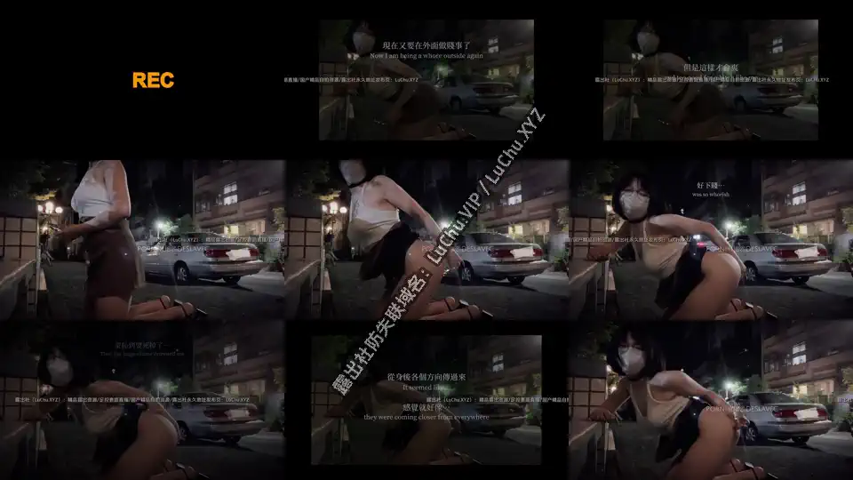 台湾博主深夜在马路边露出，NPC就在不远处抽烟，跪式自慰拿超大的玩具插入骚穴