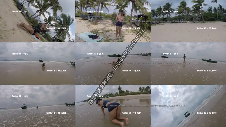 带着淫妻海边露出，超短齐逼小短裙