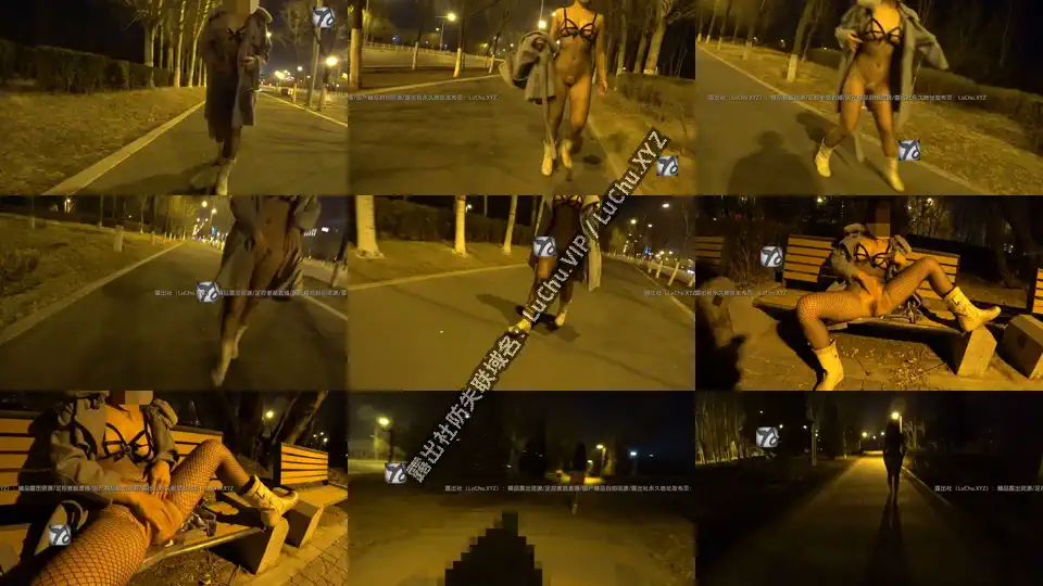 淫妻路边露出，一件件脱掉，直至全裸走在街上