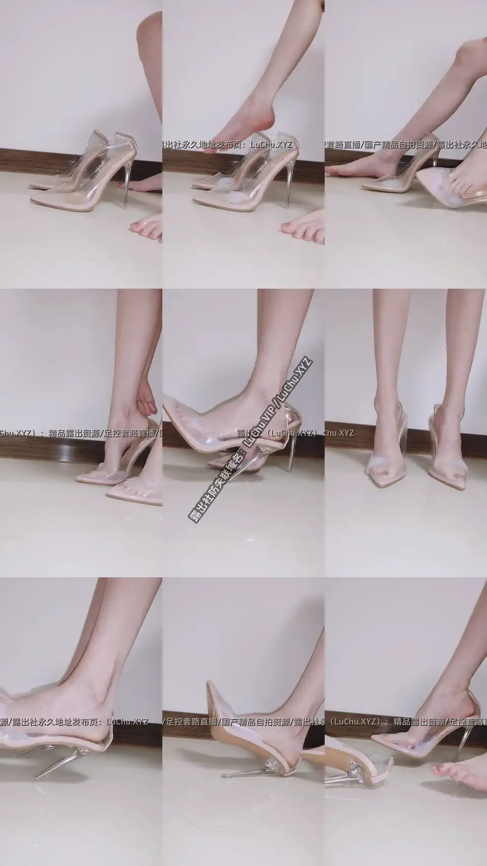 透明高跟鞋粉嫩极品玉足模拟足交（7） #足控 #模拟足交