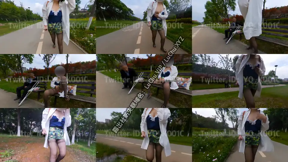 退网淫妻大神 #YQK 公园长椅露出扣B 给大爷看呆了 #自购