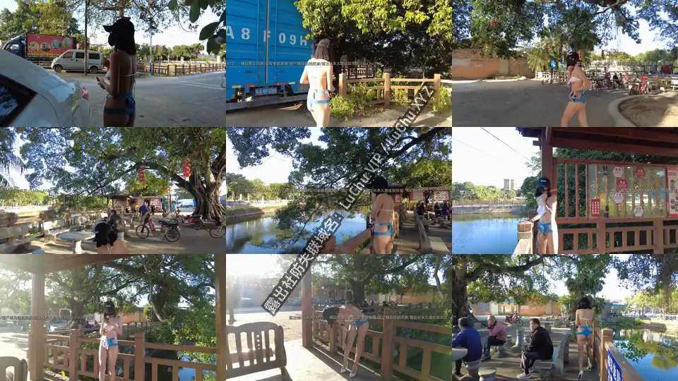 #小K 白色高跟齐逼热裤在农村小广场大爷们面前露出，越凑越近直到走到人堆里问路，两块布遮不住的骚气，真是太狂了 #人前